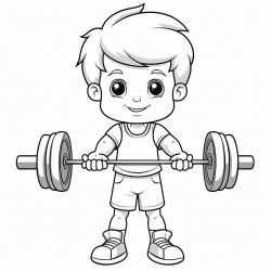 kid with a barbell