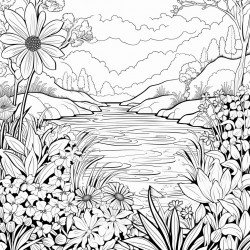 nature scenes illustrate serene landscapes floral patterns and peaceful nature scenes for a relaxing coloring journey
