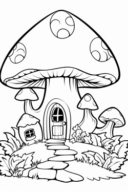 mushroom house in a forest