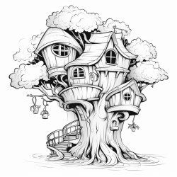 fantasy cute little tree houses for forest fairies