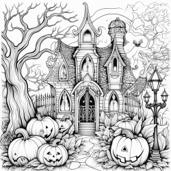 duch na tle domu w halloween