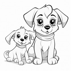 puppy generate an adorable puppy sitting obediently with a wagging tail and floppy ears looking up with big puppy eyes