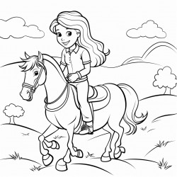 a girl riding a horse