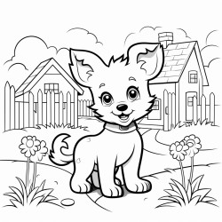 small dog in the village