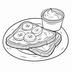 wholewheat toast with a nut butter spread and sliced banana snacks food