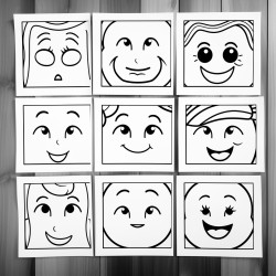 five different emoji faces
