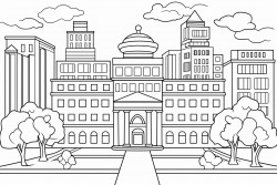 building citu coloring page