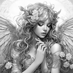 crying angel in a gothic style