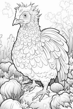 crazy monster zombie turkey in a field