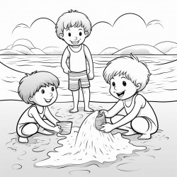 kids playing at the beach