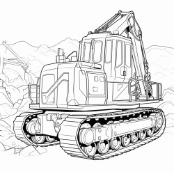 big excavator on the train