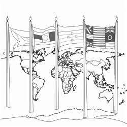 10 flags of the world colouring sheet