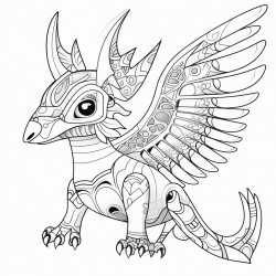 create a pencil sketch of an alebrije worksheet
