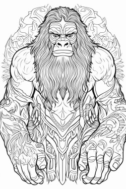 sasquatch in the tribal art style