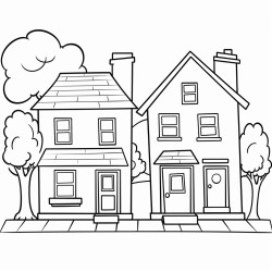 two houses on one street one little one big