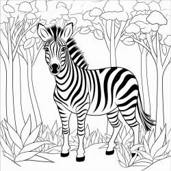 a zebra in the forest