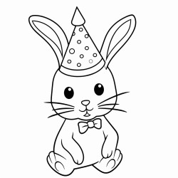rabbit in party hat