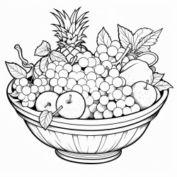 a basket overflowing with various fruits like strawberries oranges and grapes