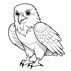 a cute eagle tengssuun  coloring bookvector white background black and white black drawing