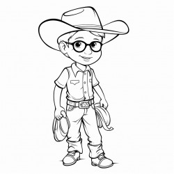 dessine moi un paresseux animal il porte des lunettes un chapeau de cowboy et il est dans une classe