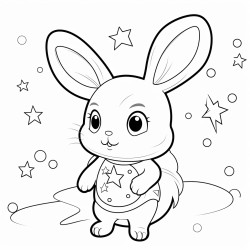 cute bunny in space