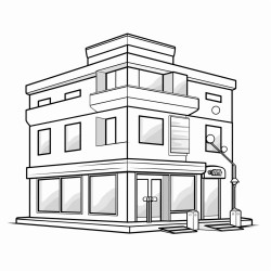commercial building with blank logo