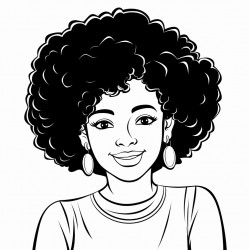 black woman with afro