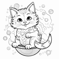 stress relief cat paying with a ball funny position