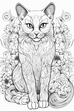 evil looking siamese cat no color no shade