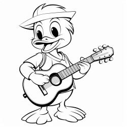 duck playing acoustic guitar