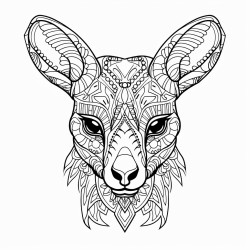 mandala cangaroo look straight forward