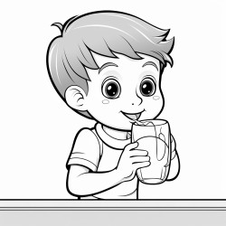 a child drinking water from glass