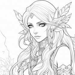 anime style elf druid