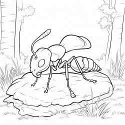 an ant painting in the forest