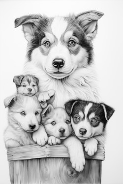 dog with puppies