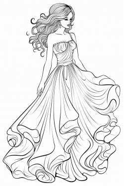 one woman wearing pleated dress fit to page