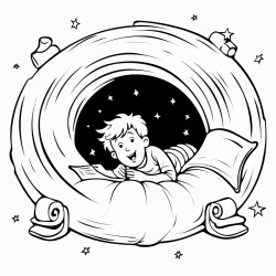 a bed being sucked into a black hole