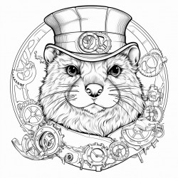 steampunk otter with eyepatch