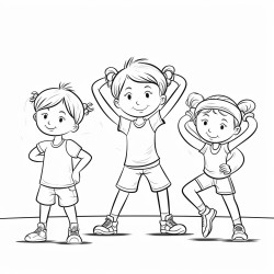 children exercising
