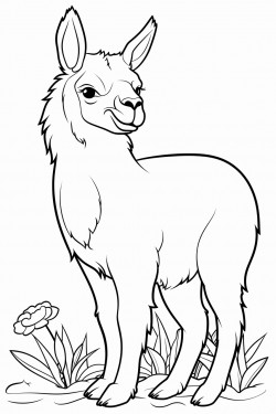 llama eating grass