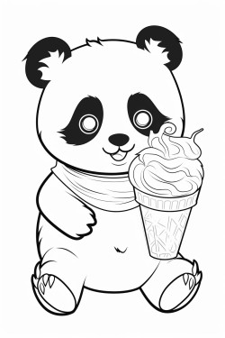 panda eating icecream