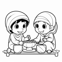 piknik yapan ocuklar