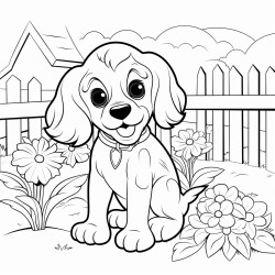 cocker spaniel outside garden cute face