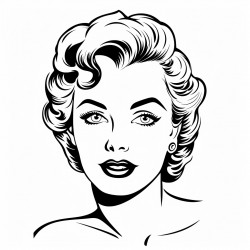 pop art lady with short 1950s look