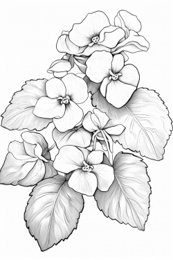 african violets flowers white background