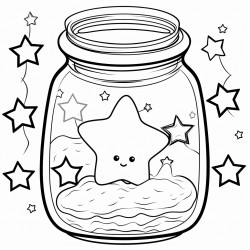 jar of cookies with heart pattern outside and stars