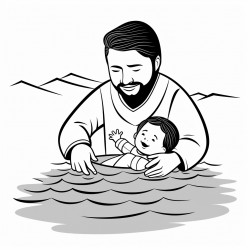 man being baptised