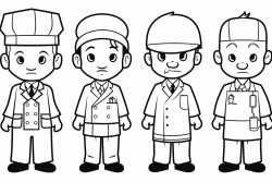 doctor chef fire fighter waiter shop assistant teacher