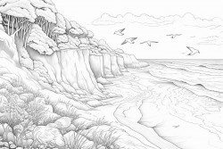 the sound of the sea the singing of birds a wild beach among the trees