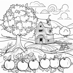 fairy tale hause in the back ground surrounded by apple harvest and wineyeard